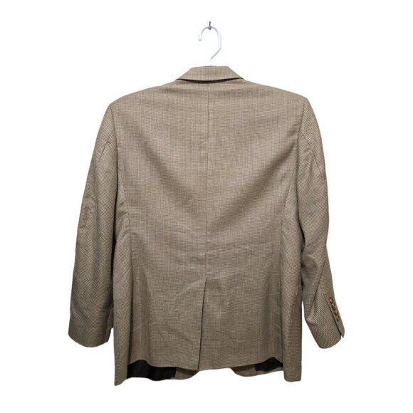 Brooks Brothers 346 Tan Houndstooth Silk Wool Linen Single Breasted Blaz… - Picture 5 of 12
